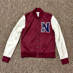 Nike Maroon and White Varsity Jacket